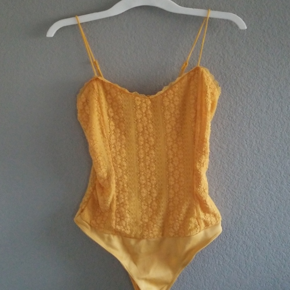 Yellow lace bodysuit